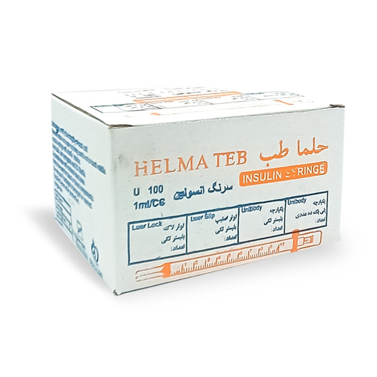 سرنگ انسولین لوئرلاک حلما یک میلی لیتر گیج ۲۹ تک عددی